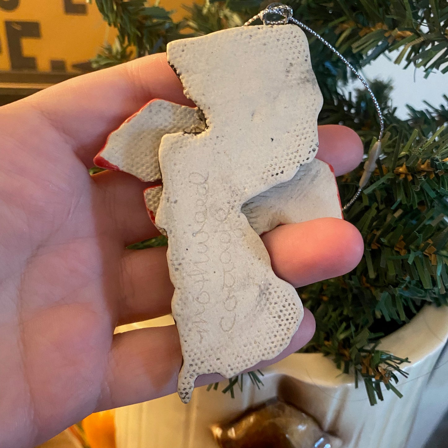 Handmade ceramic Jersey Devil ornament