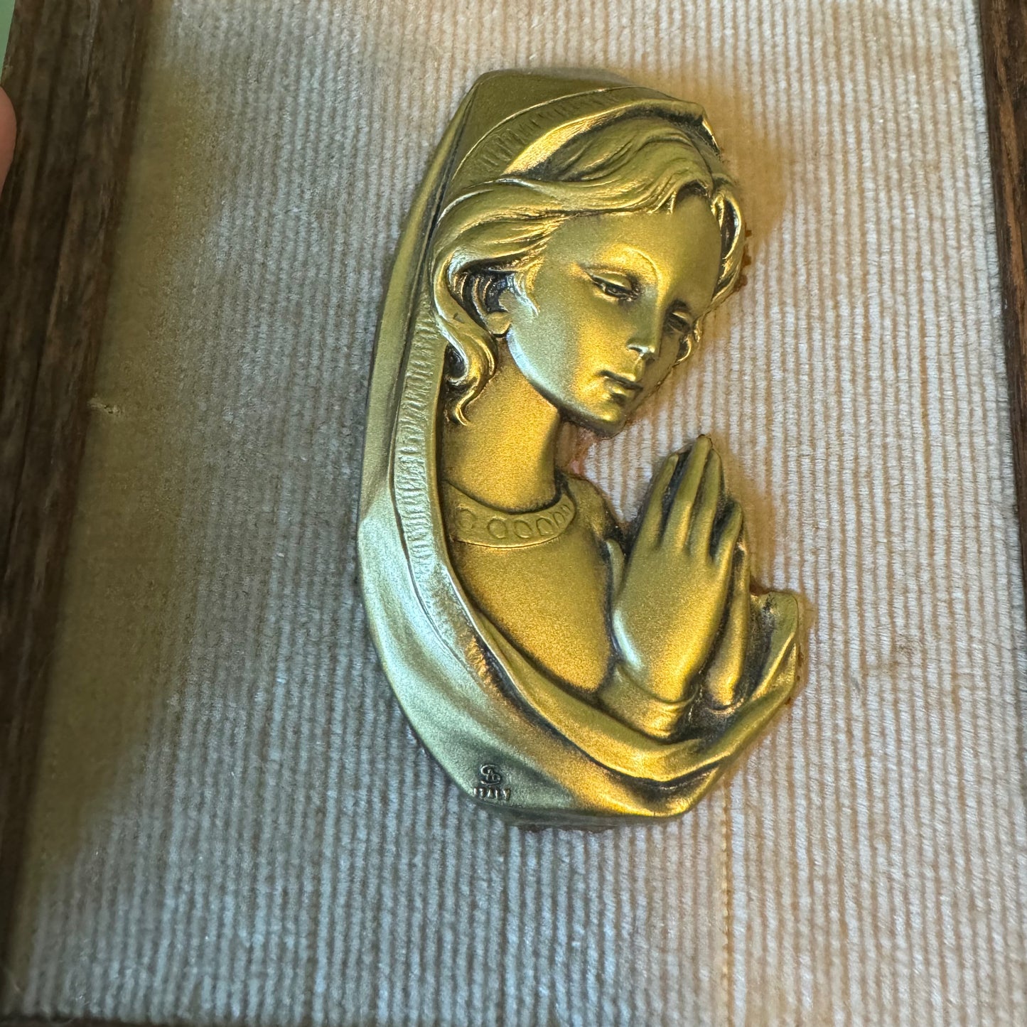 Vintage framed Virgin Mary wall hanging