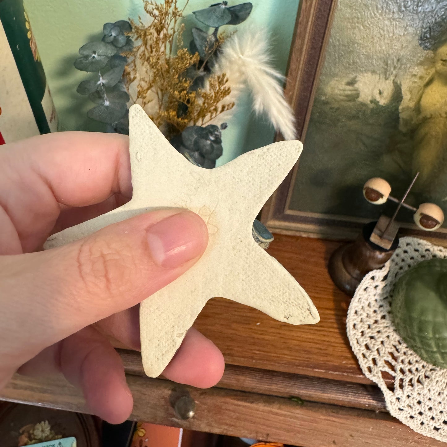 Handmade ceramic crescent moon and star tarot card holder. *SECONDS*