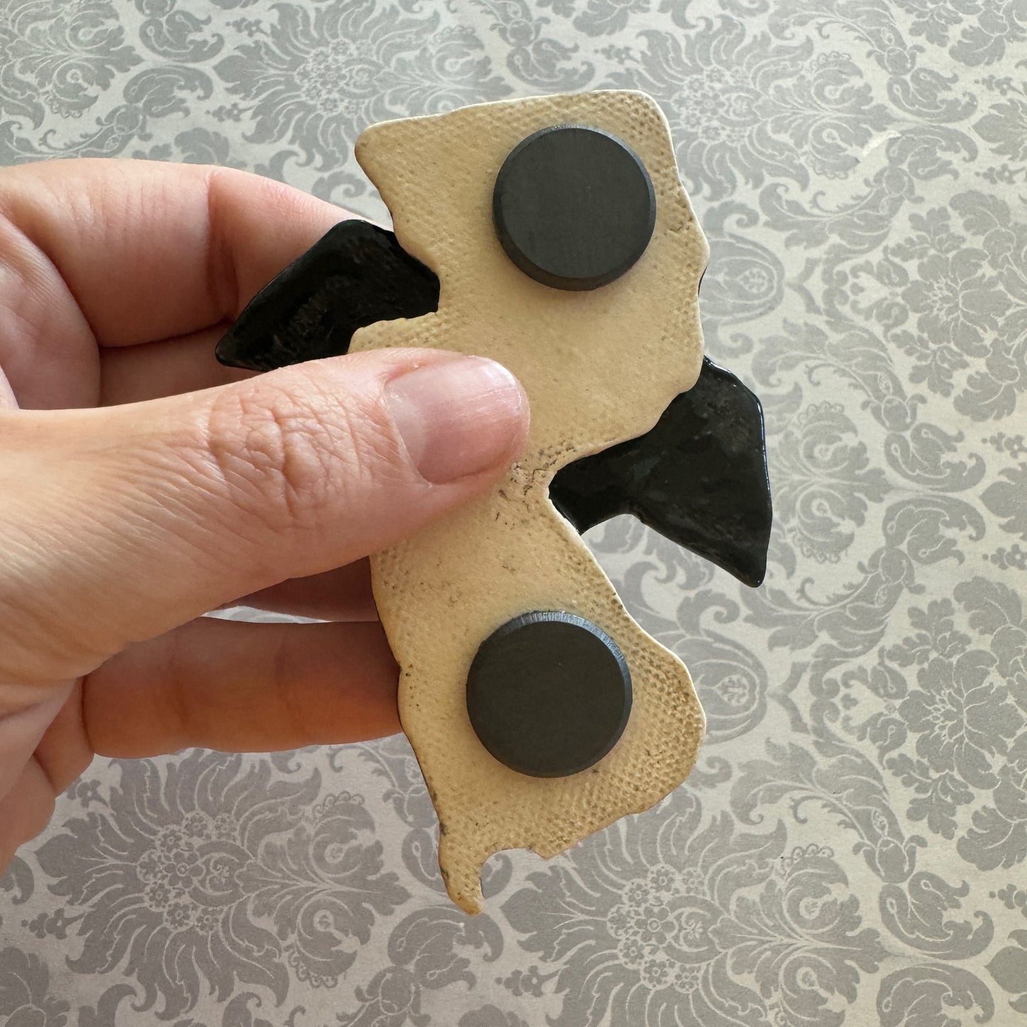 Handmade ceramic Jersey Devil magnet