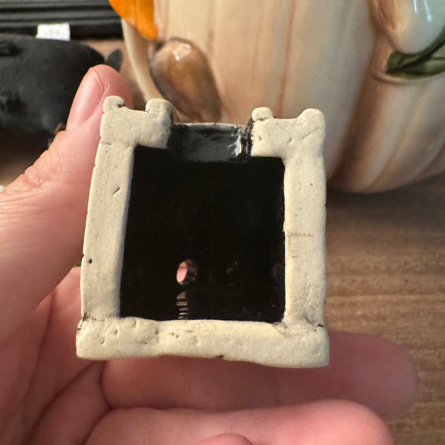 Ceramic haunted mausoleum incense burner