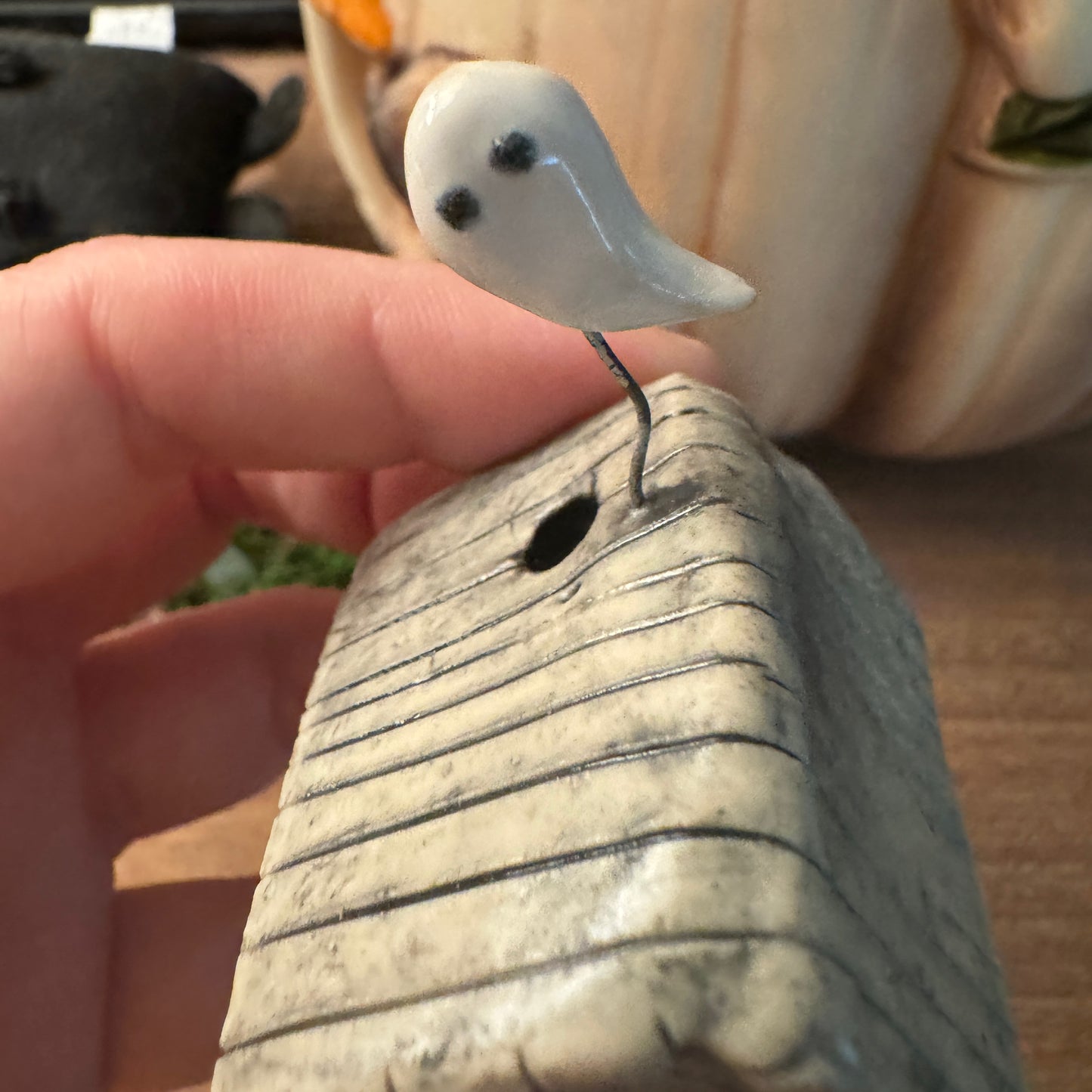 Ceramic haunted mausoleum incense burner