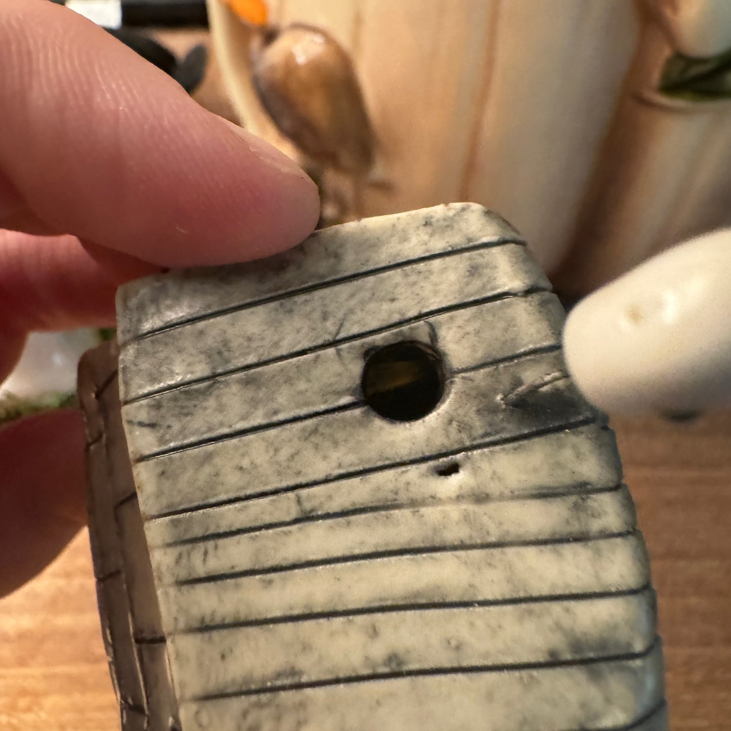 Ceramic haunted mausoleum incense burner