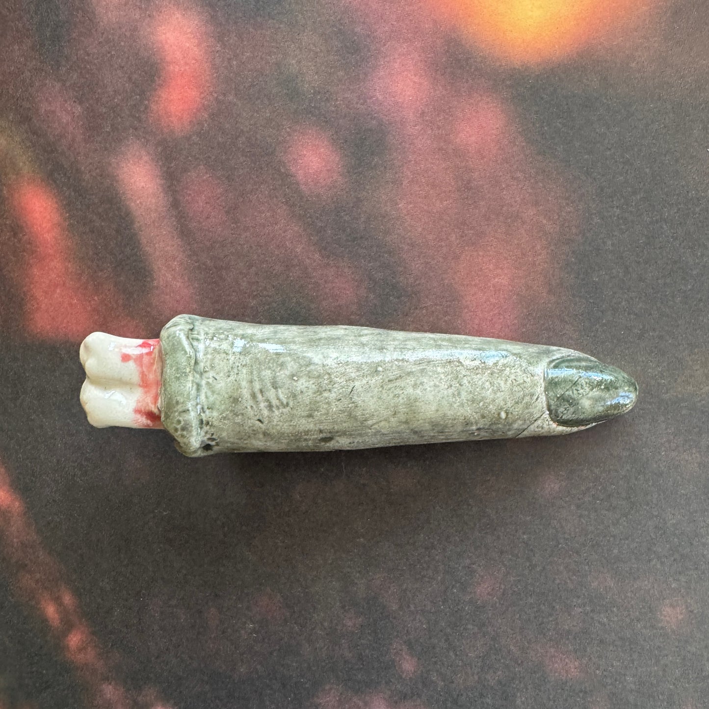 Handmade ceramic zombie finger hair clip