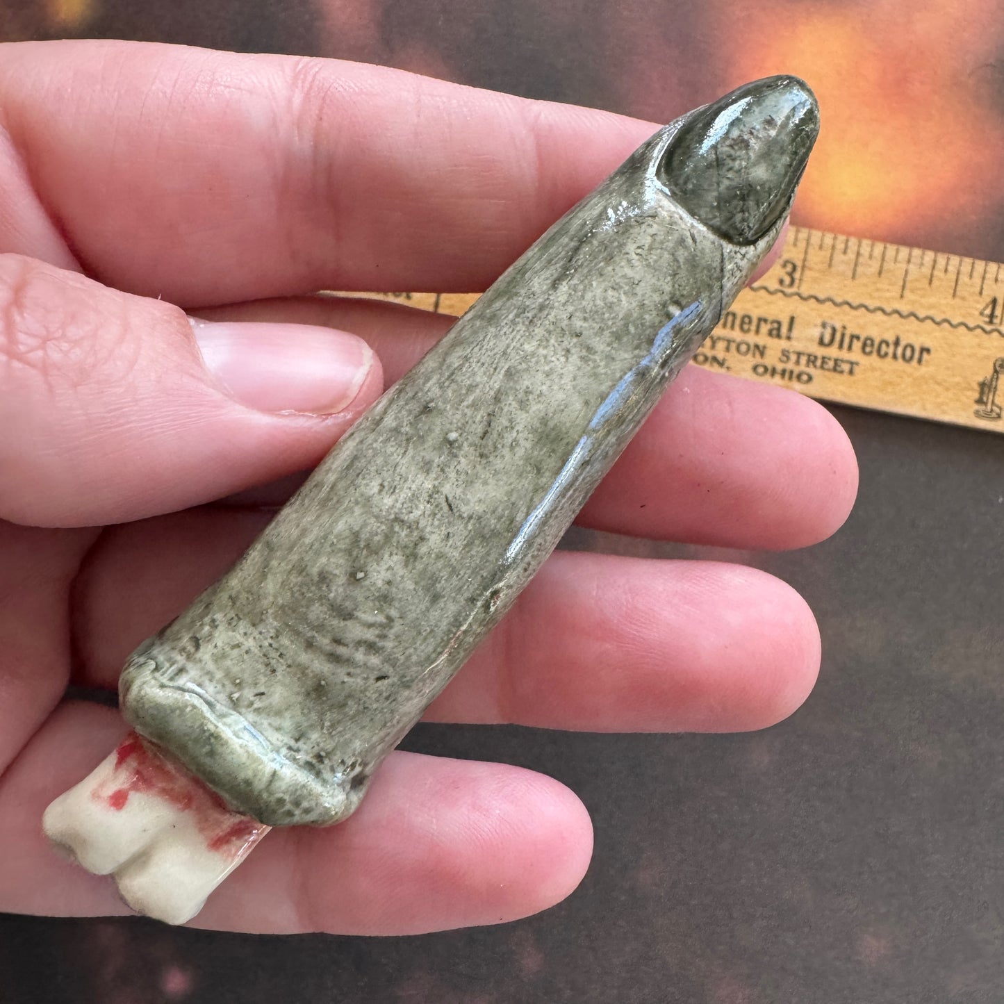 Handmade ceramic zombie finger hair clip