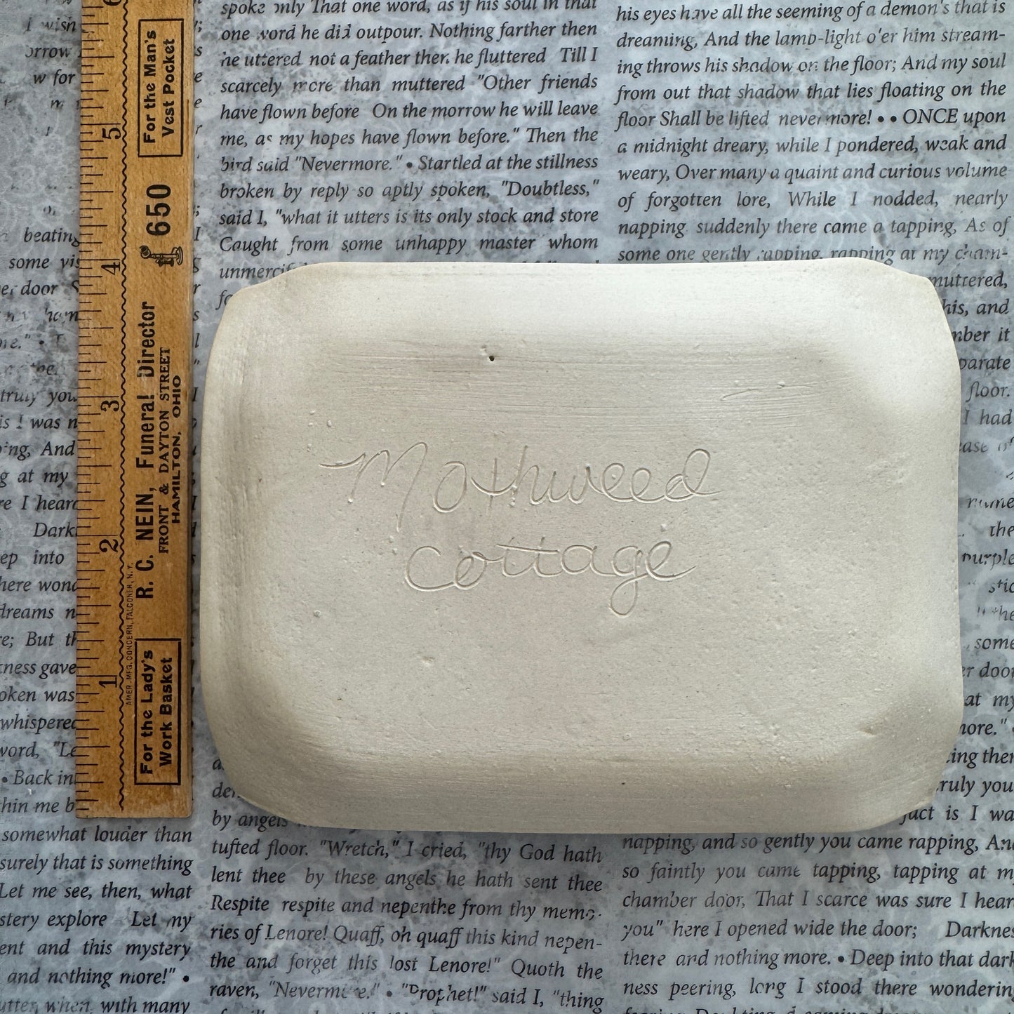 Handmade ceramic teeth curio tray trinket dish