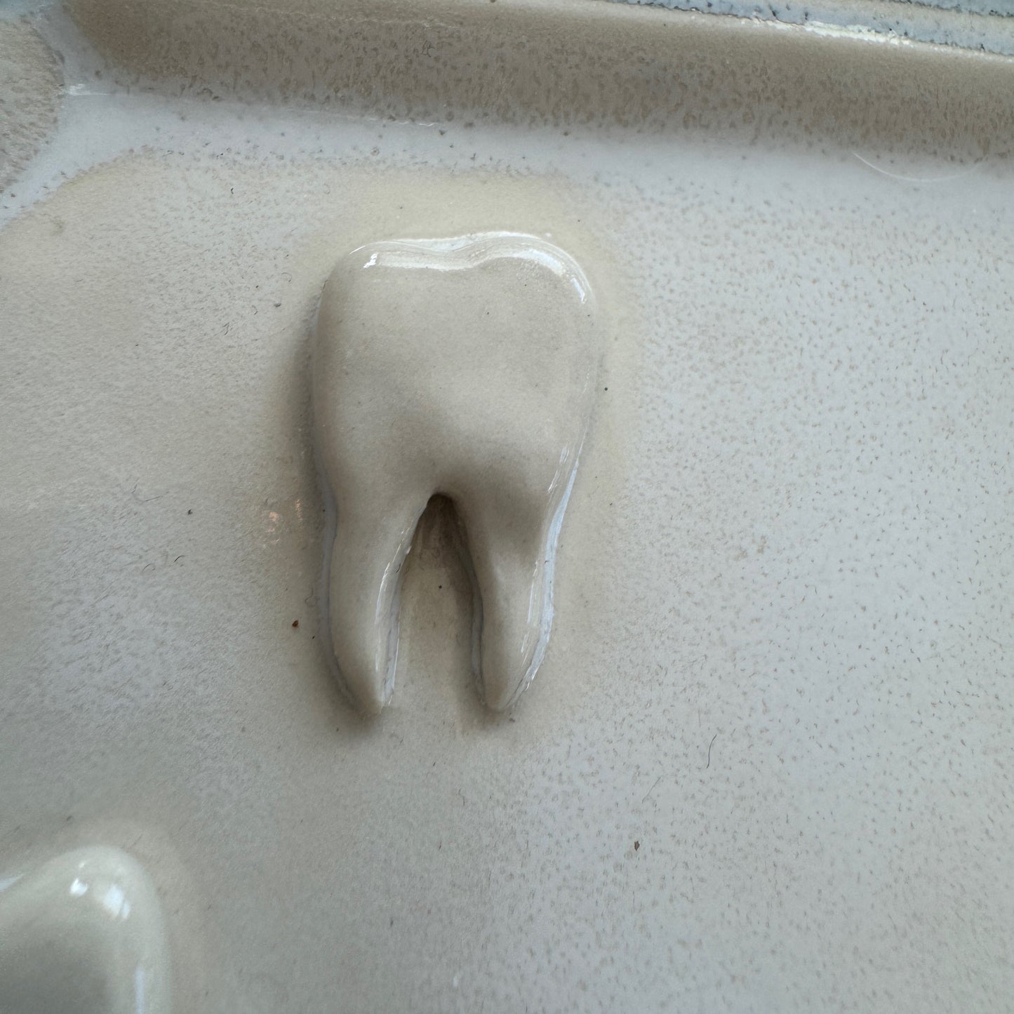 Handmade ceramic teeth curio tray trinket dish
