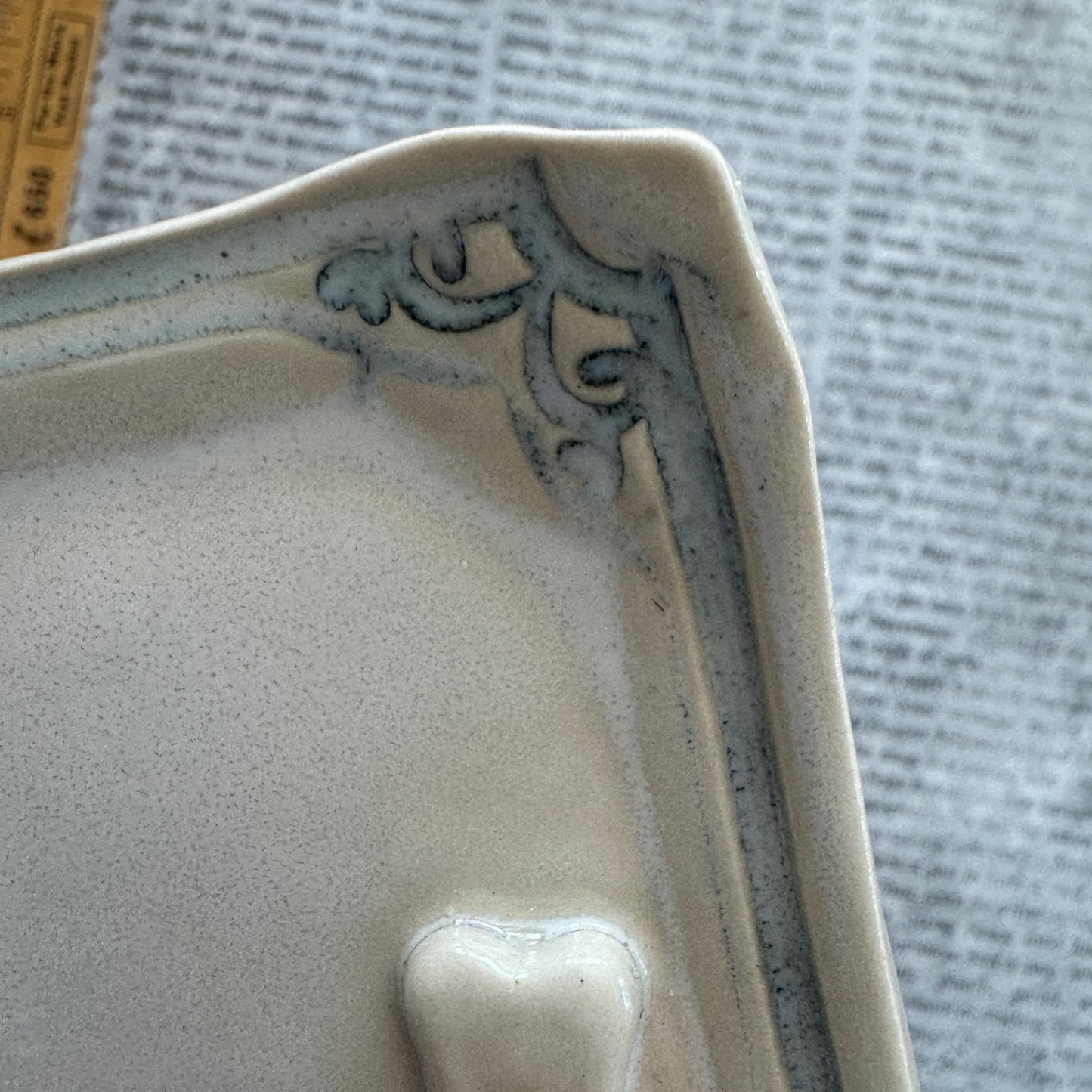 Handmade ceramic teeth curio tray trinket dish