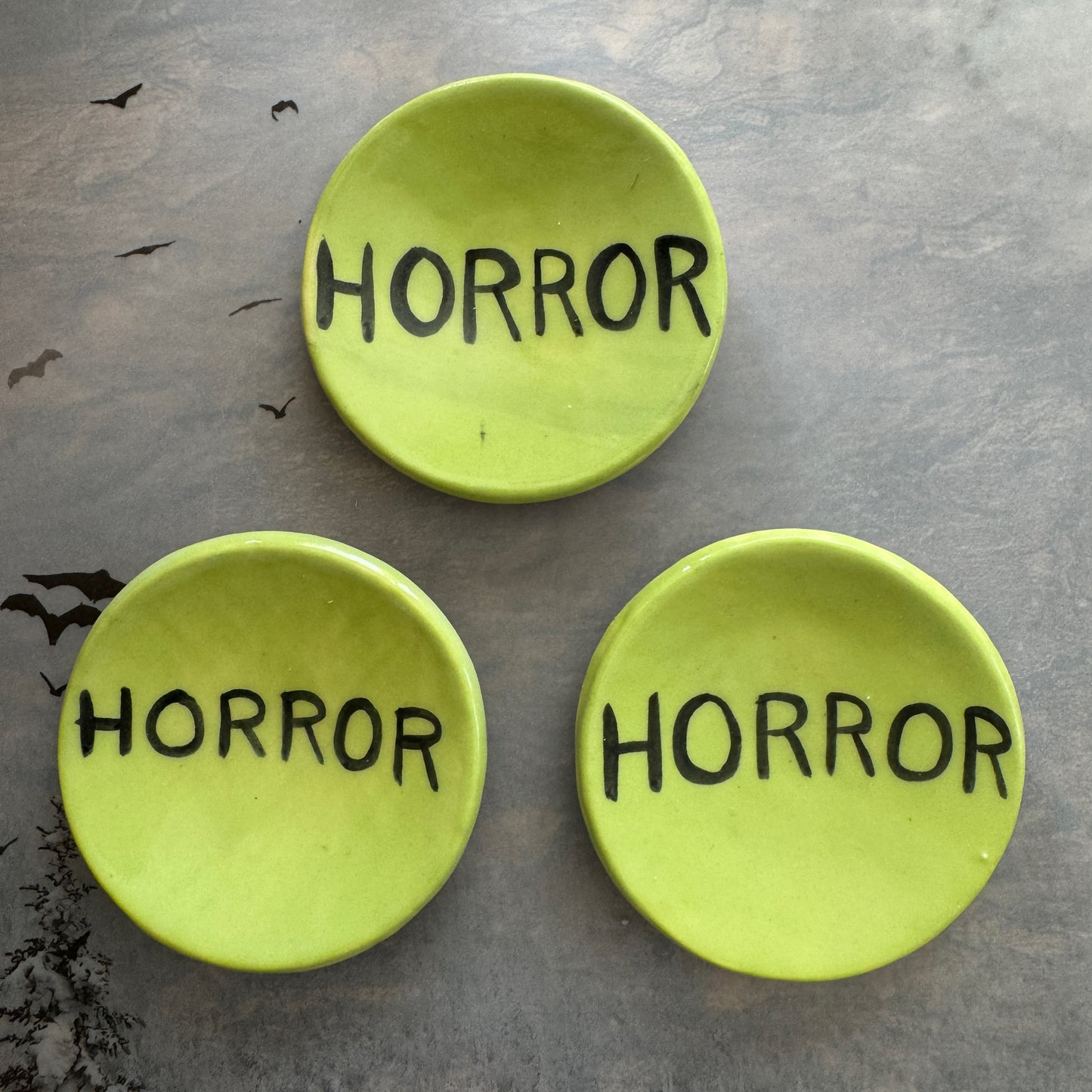Handmade horror sticker trinket dish
