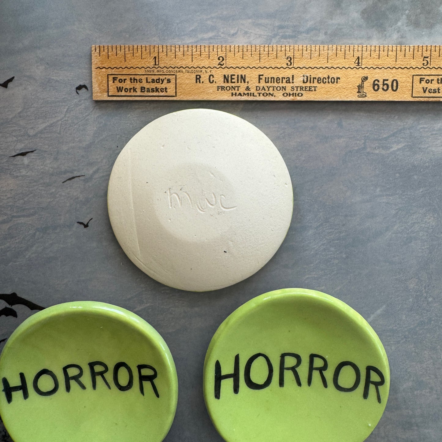 Handmade horror sticker trinket dish