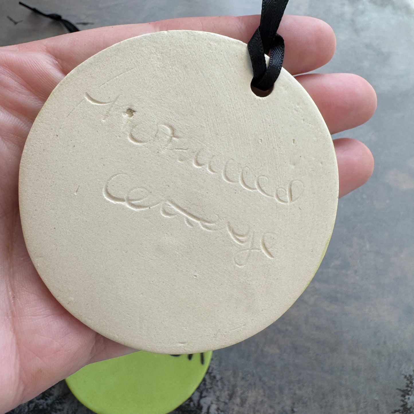 Handmade ceramic horror sticker ornament