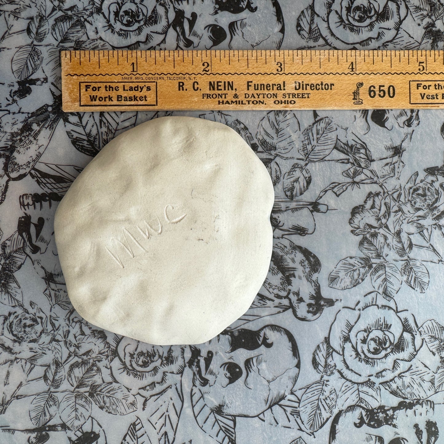 Handmade ceramic memento mori trinket dish