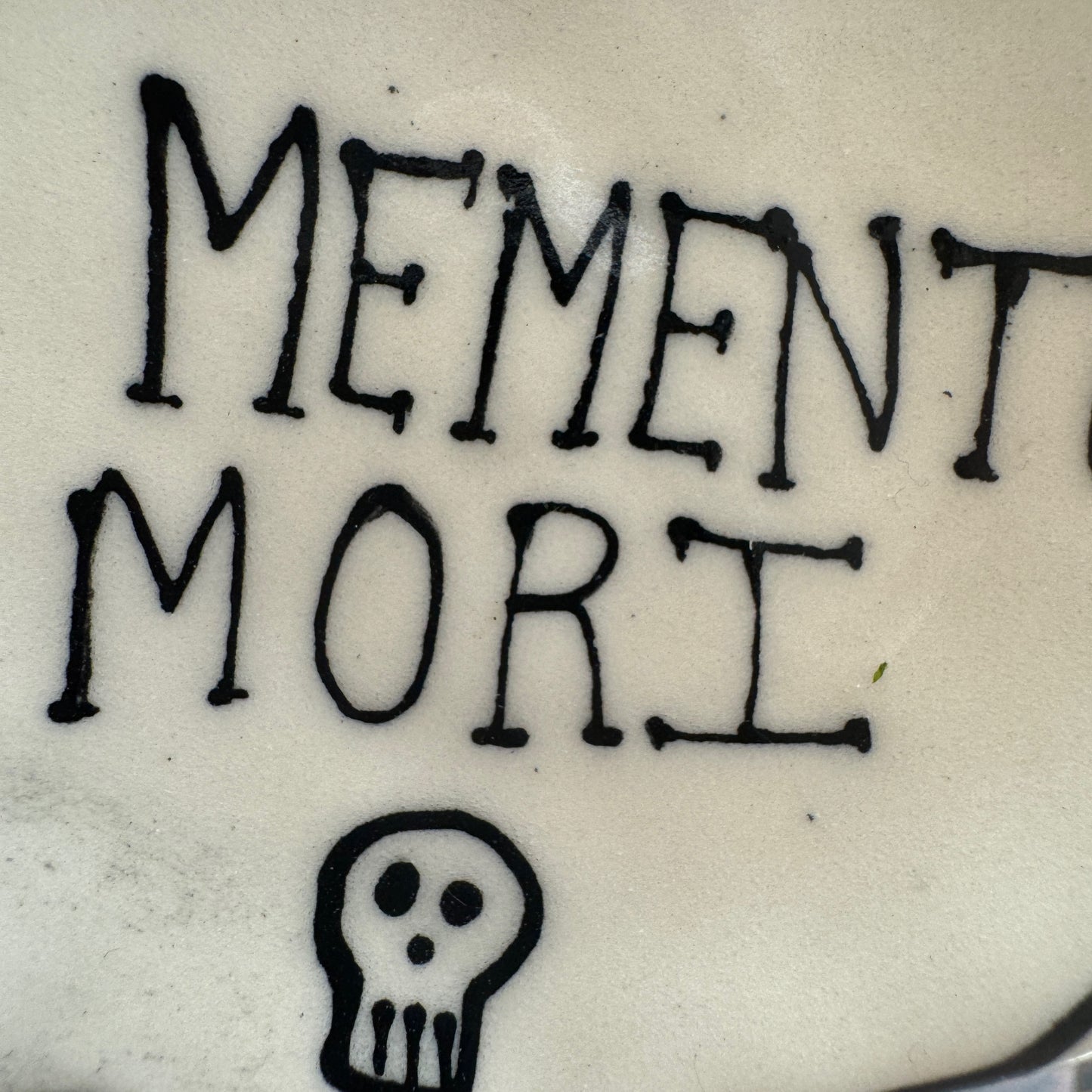 Handmade ceramic memento mori trinket dish