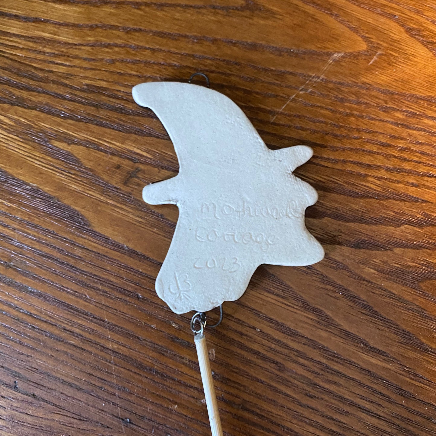 Witch with broom ornament