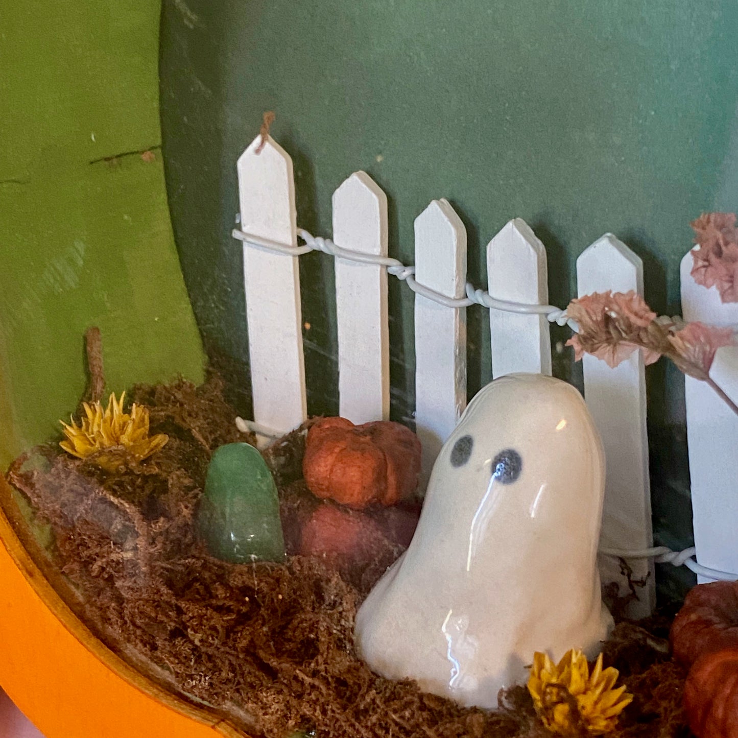 Pumpkin patch ghost shadow box