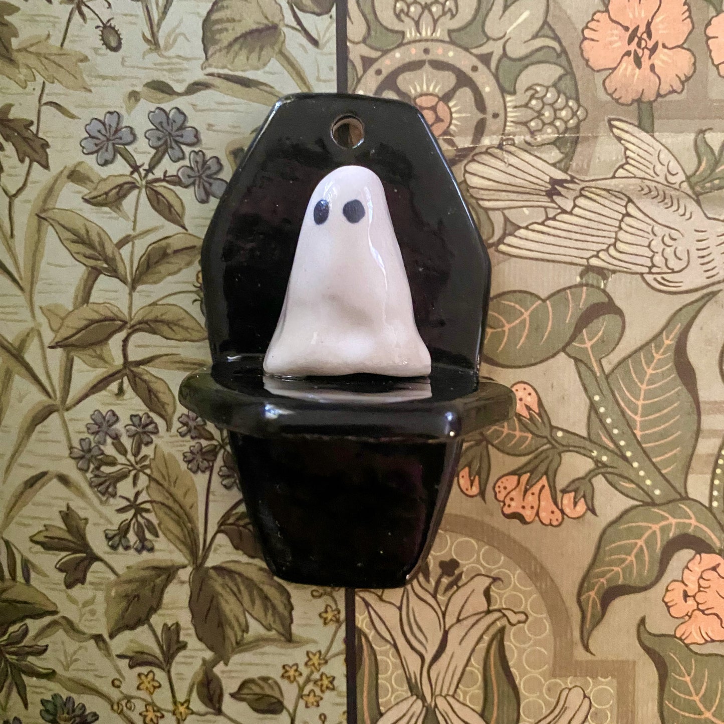 Ghost coffin shelf wall hanging