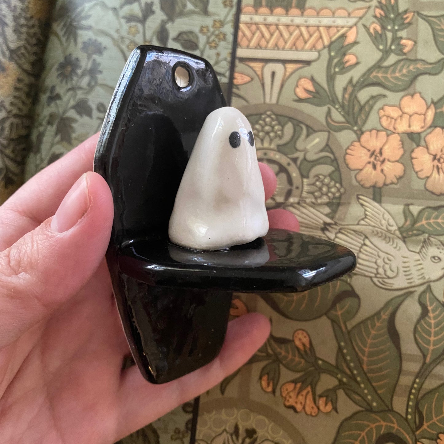 Ghost coffin shelf wall hanging