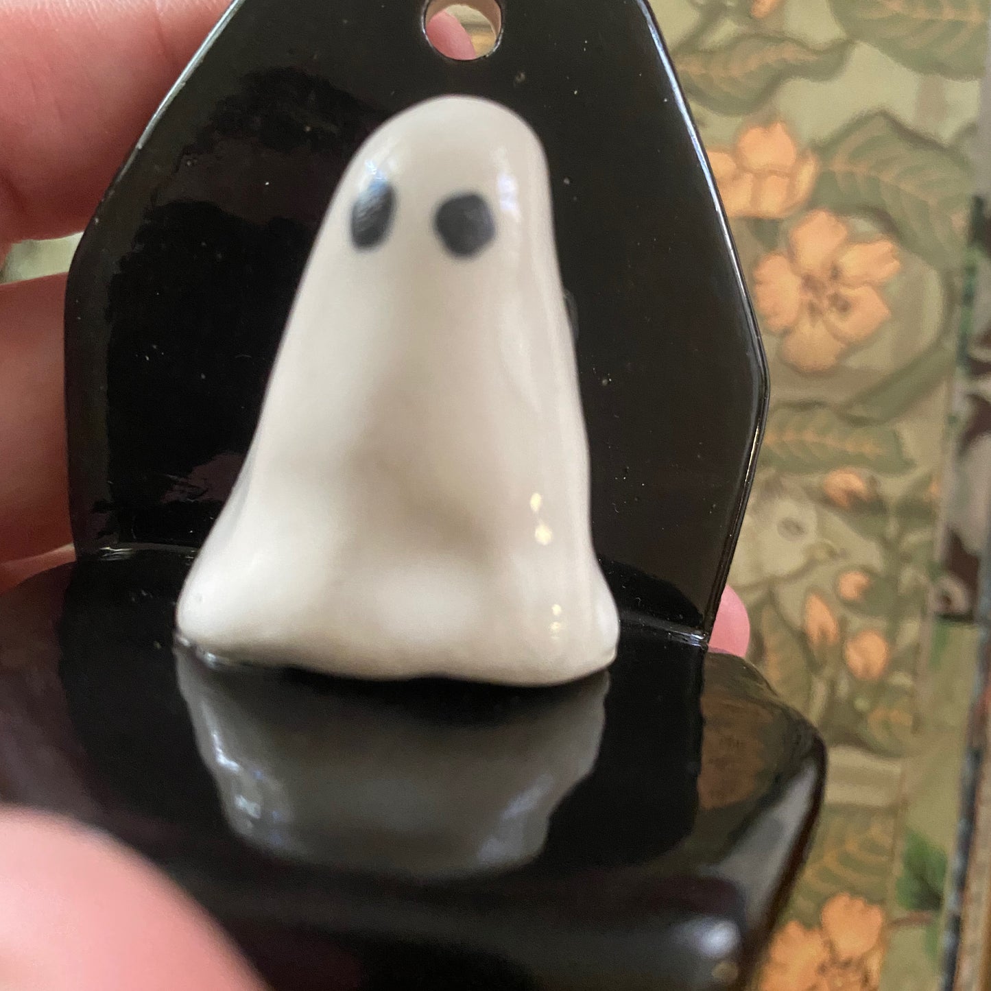 Ghost coffin shelf wall hanging