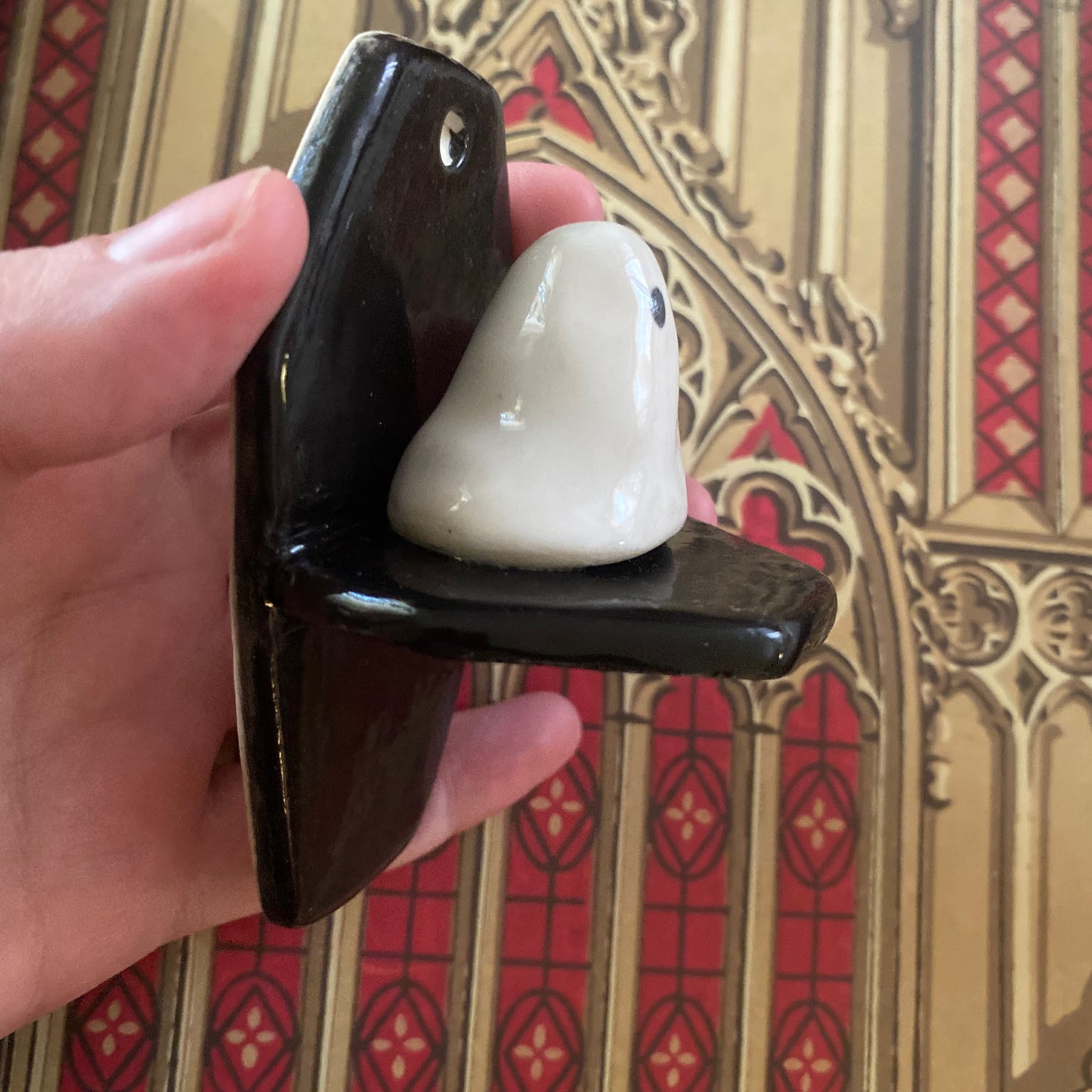 Ghost coffin shelf wall hanging