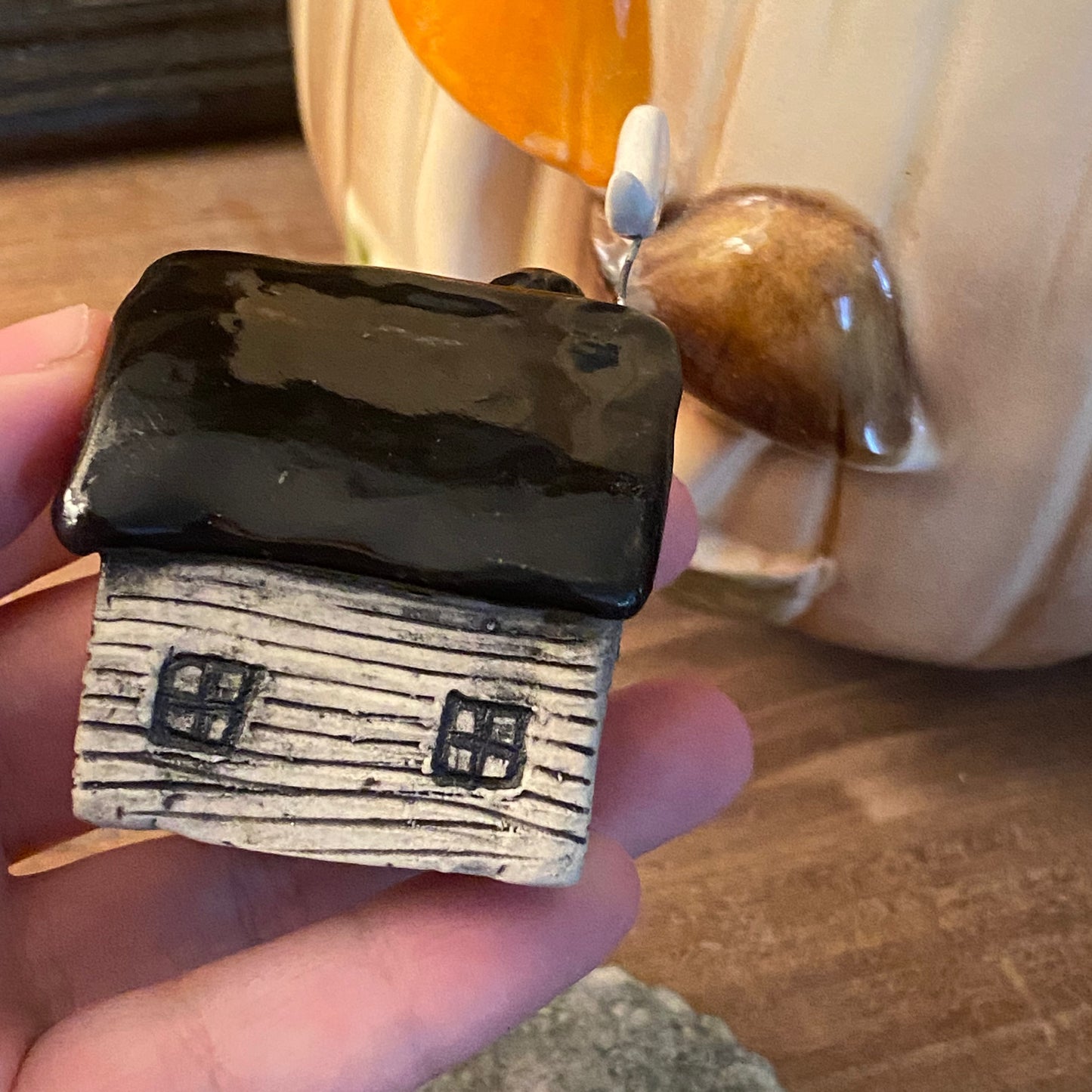 Haunted winter cabin incense burner