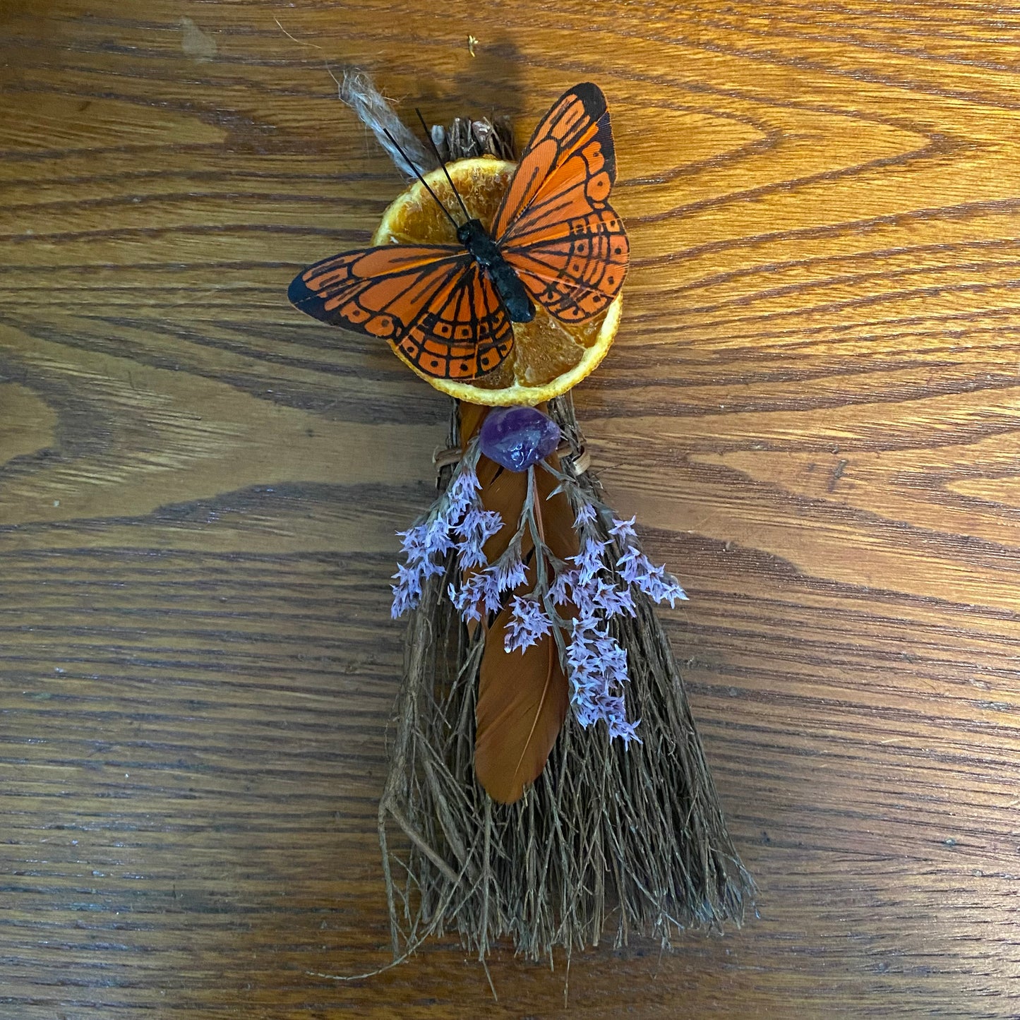 Butterfly blessing broom besom- Litha