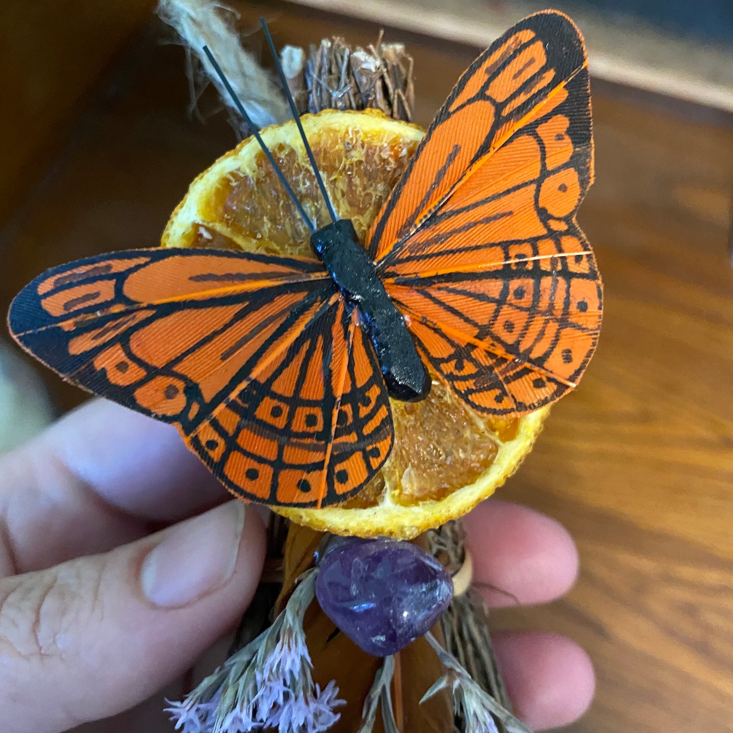 Butterfly blessing broom besom- Litha
