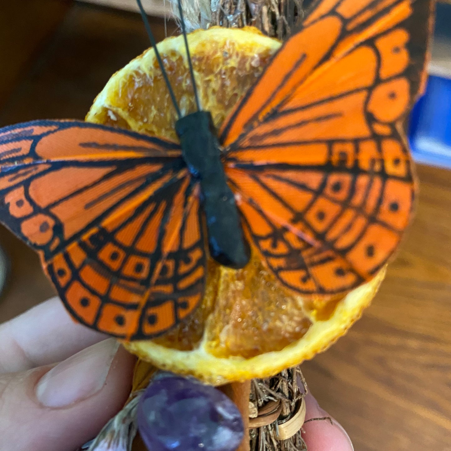 Butterfly blessing broom besom- Litha