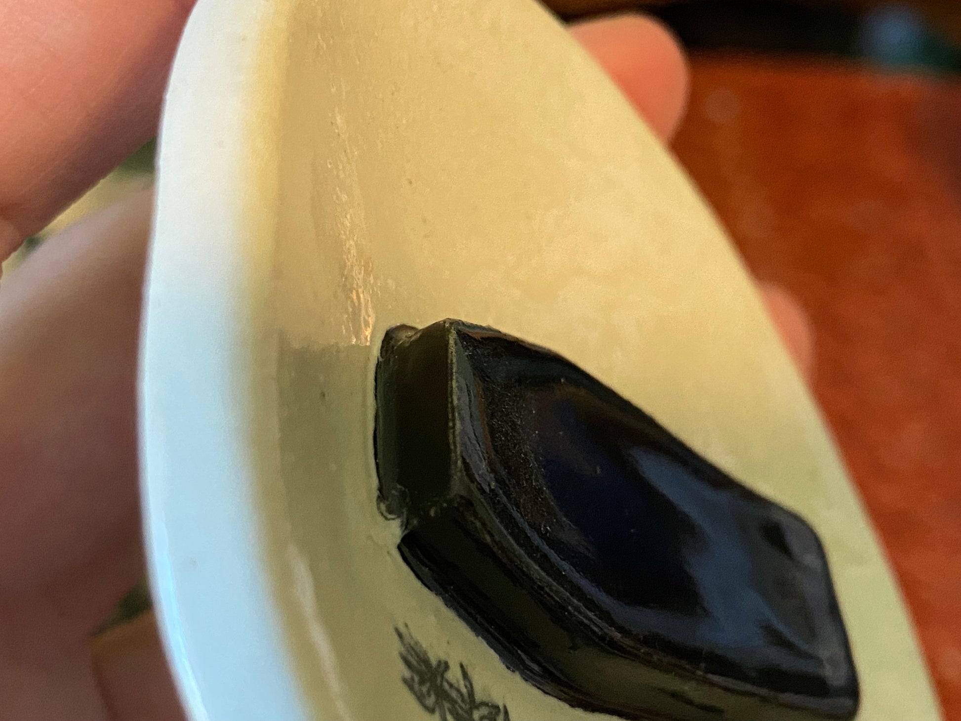 Handmade ceramic coffin trinket dish with rosemary herb design. Gothic ring dish. Witchcore home decor. Ancestor altar offering dish