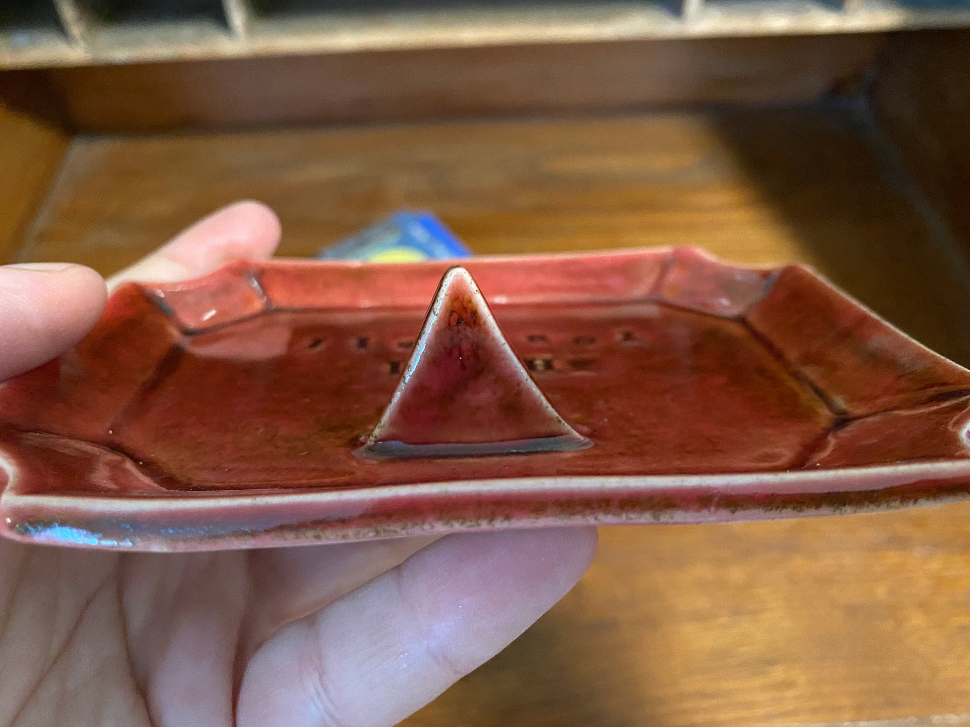 Handmade ceramic Hail Yourself tarot card holder stand for daily oracle card or tarot one card draws. Witchy divination altar decor.