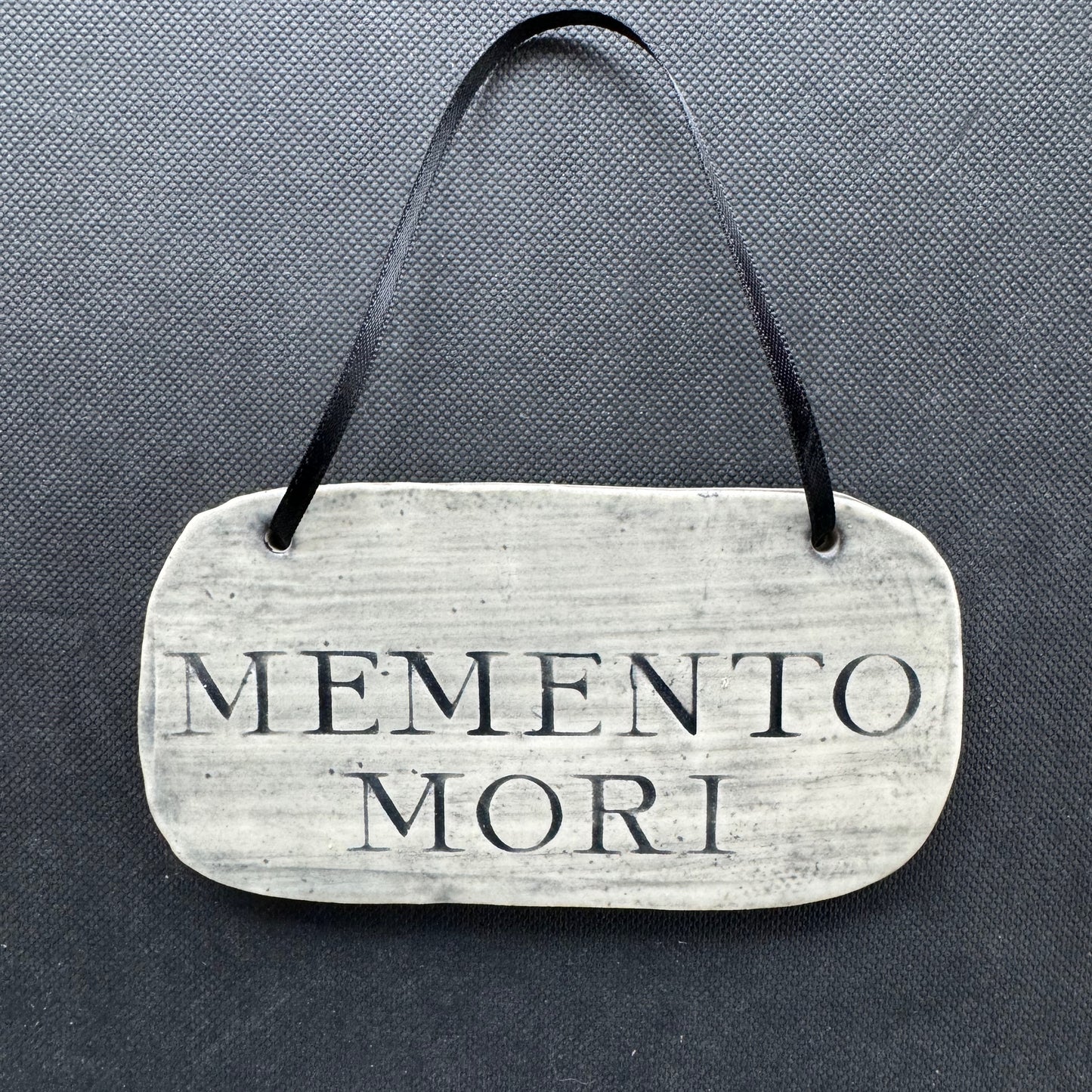 Handmade ceramic Memento Mori wall plaque