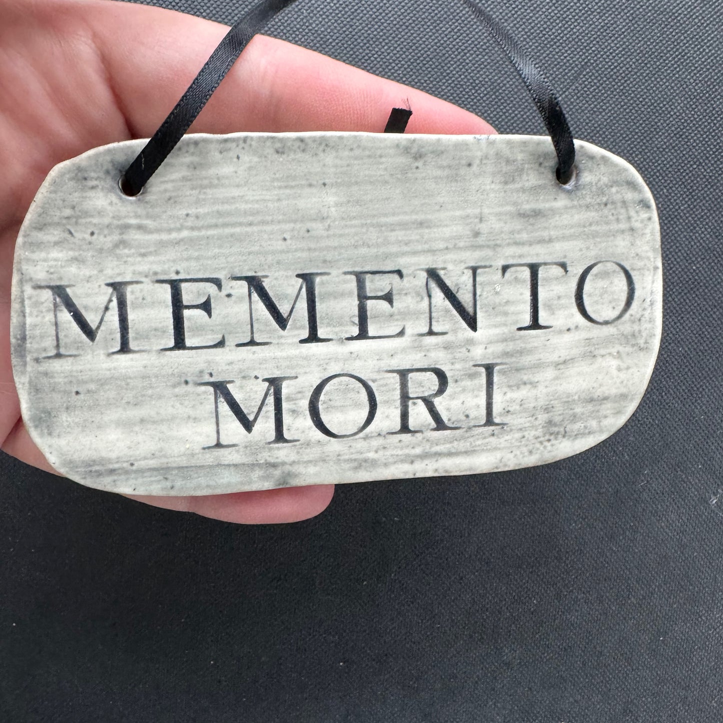 Handmade ceramic Memento Mori wall plaque