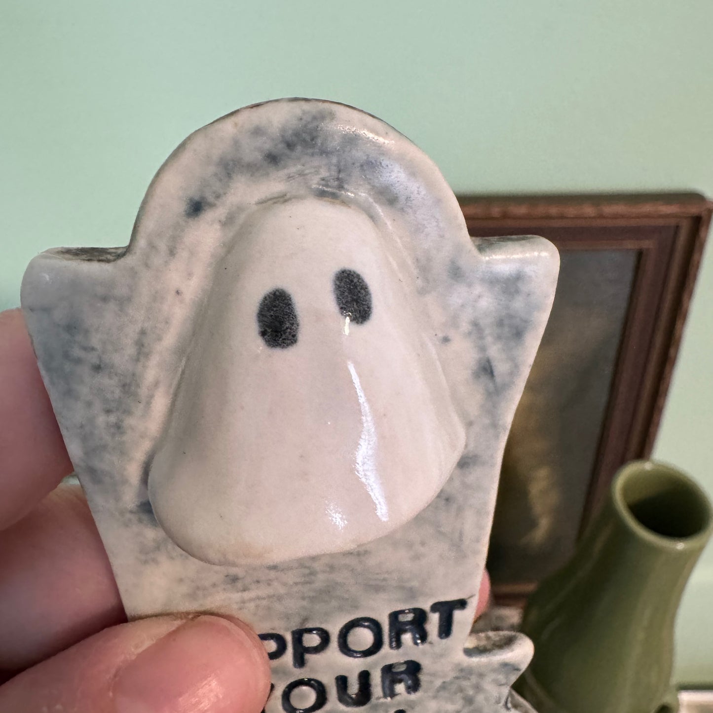 Ceramic Support Your Local Cemetery tombstone magnet