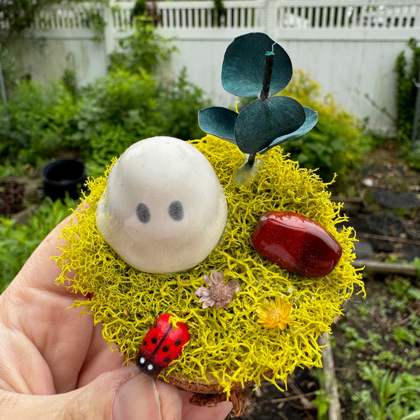 Spring Ladybug Ghost Garden