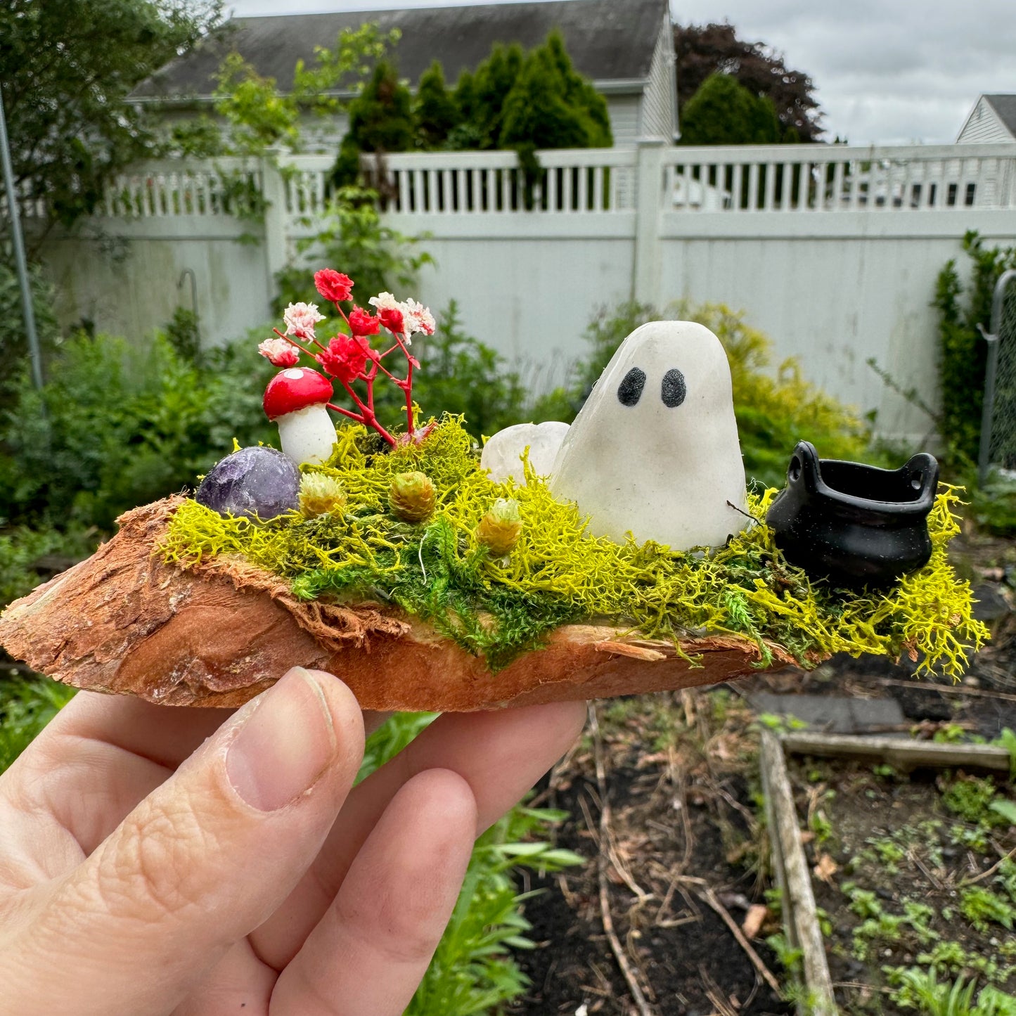 Mushroom Witch Ghost Garden