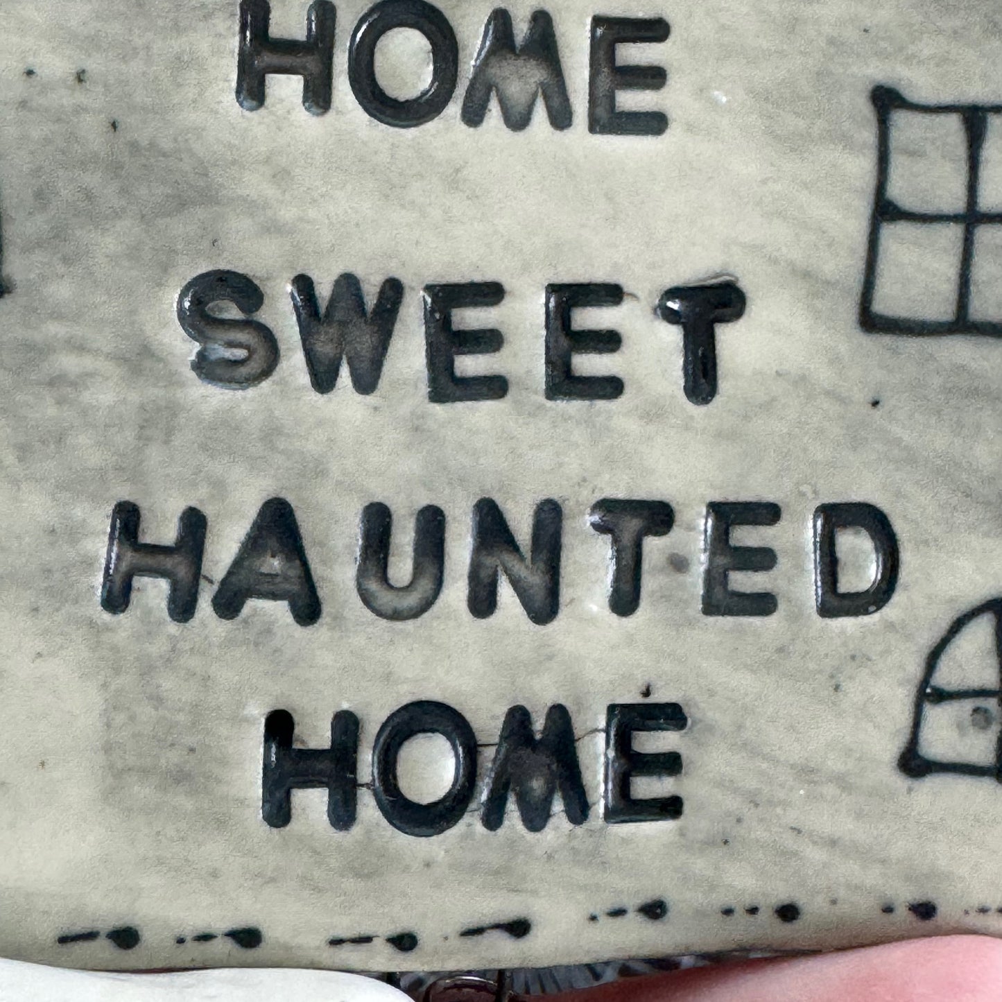 Handmade ceramic Home Sweet Haunted Home wall hanging