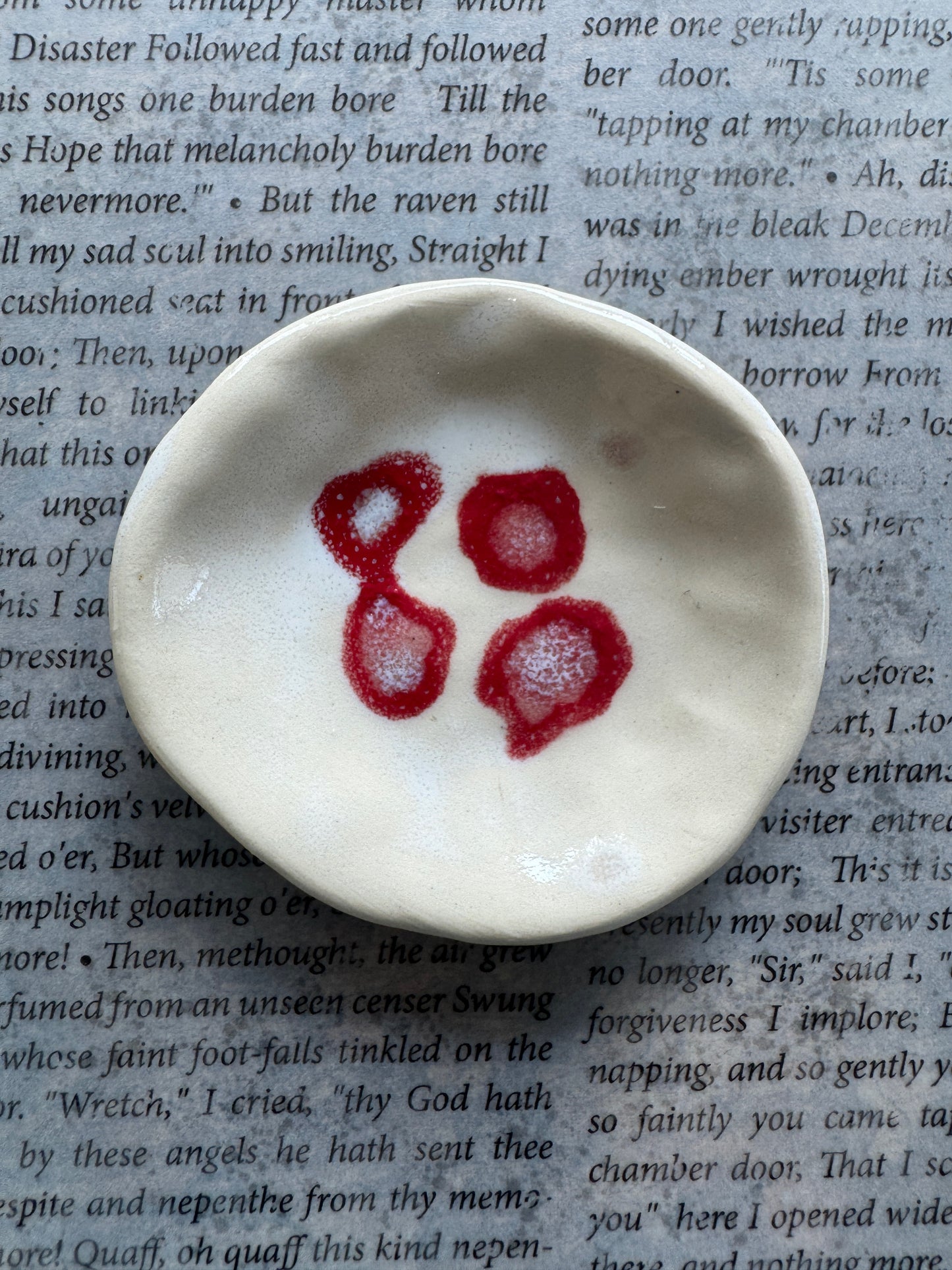 Ceramic bloodspot trinket dish 03