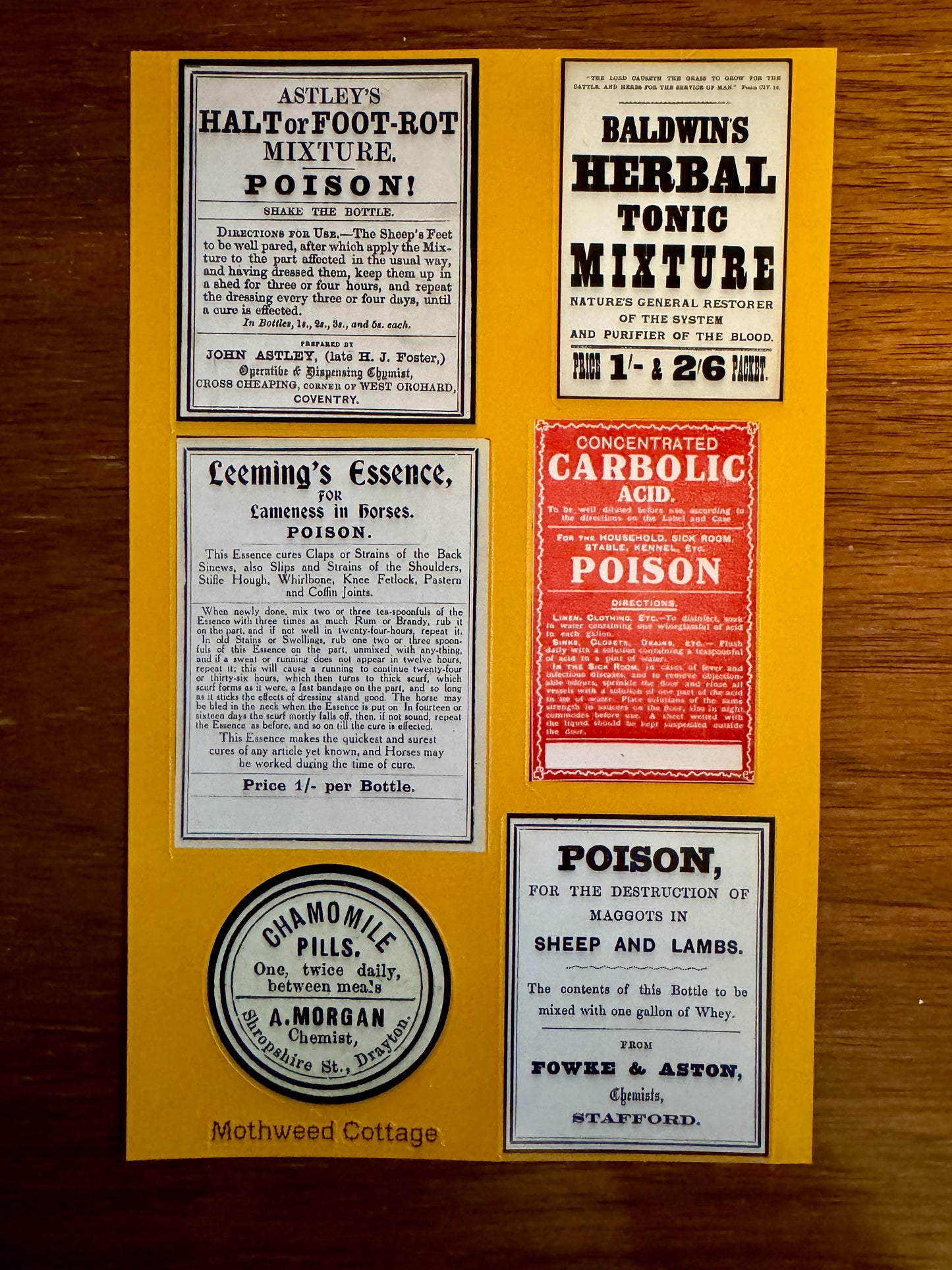 Vintage pharmaceutical and poison labels sticker sheet