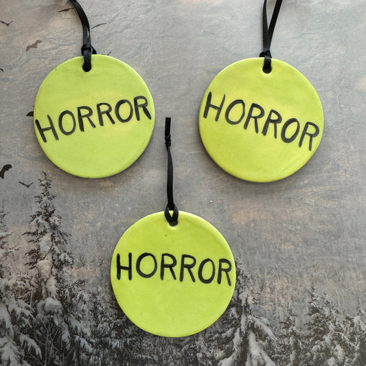 Handmade ceramic horror sticker ornament