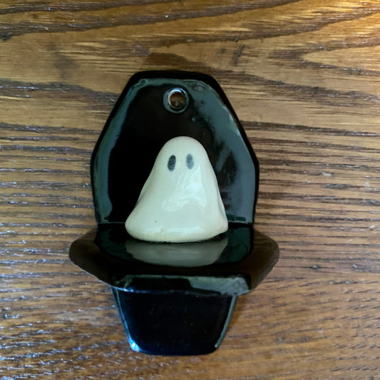 Ghost coffin shelf wall hanging