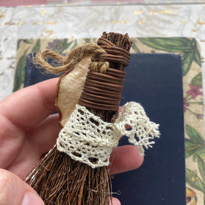 Scented mini blessing broom besom - love romance and fertility magic
