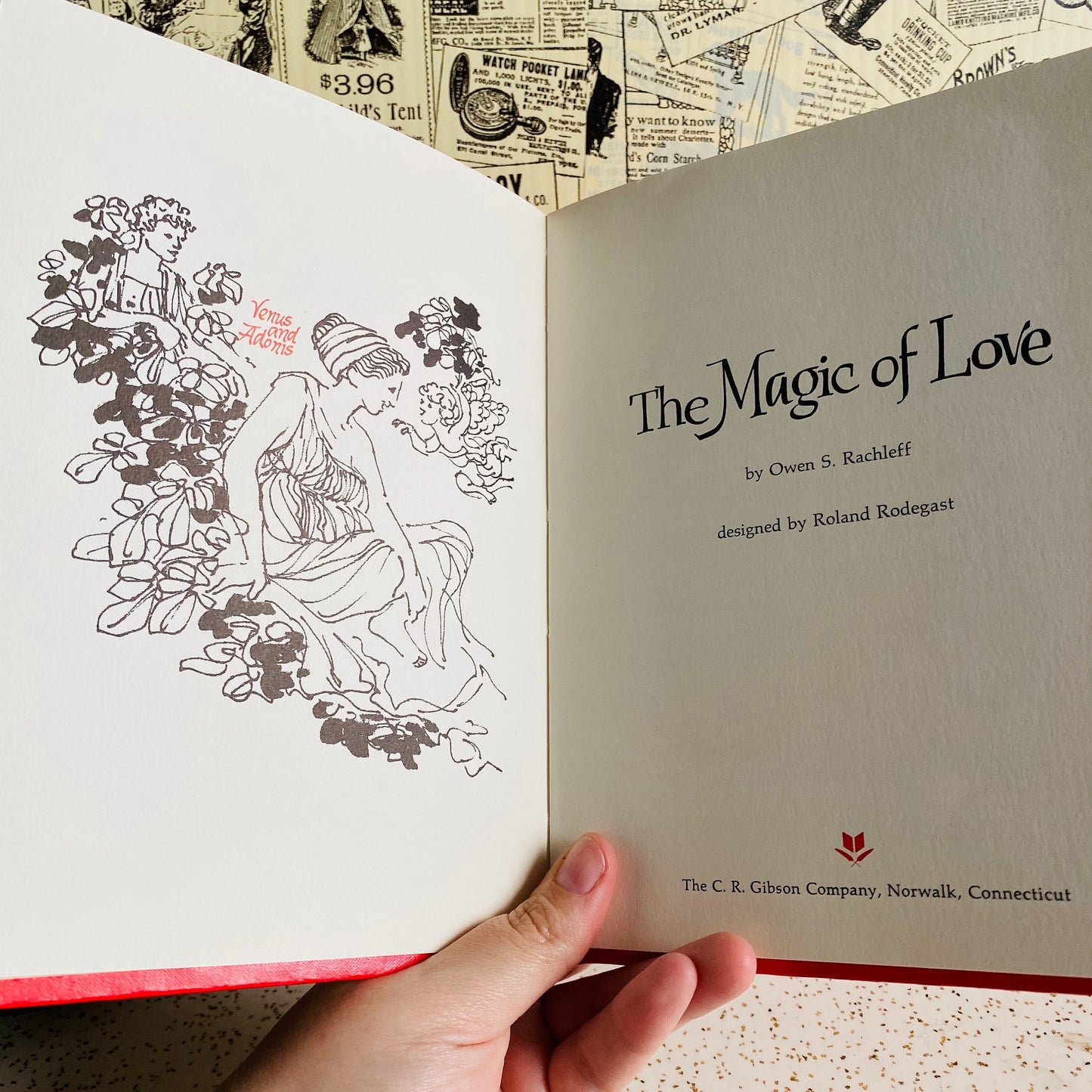 Vintage The Magic of Love book. 1974 love spell book full of love potions, recipes and lore. Retro occult and witchcraft collectible book.