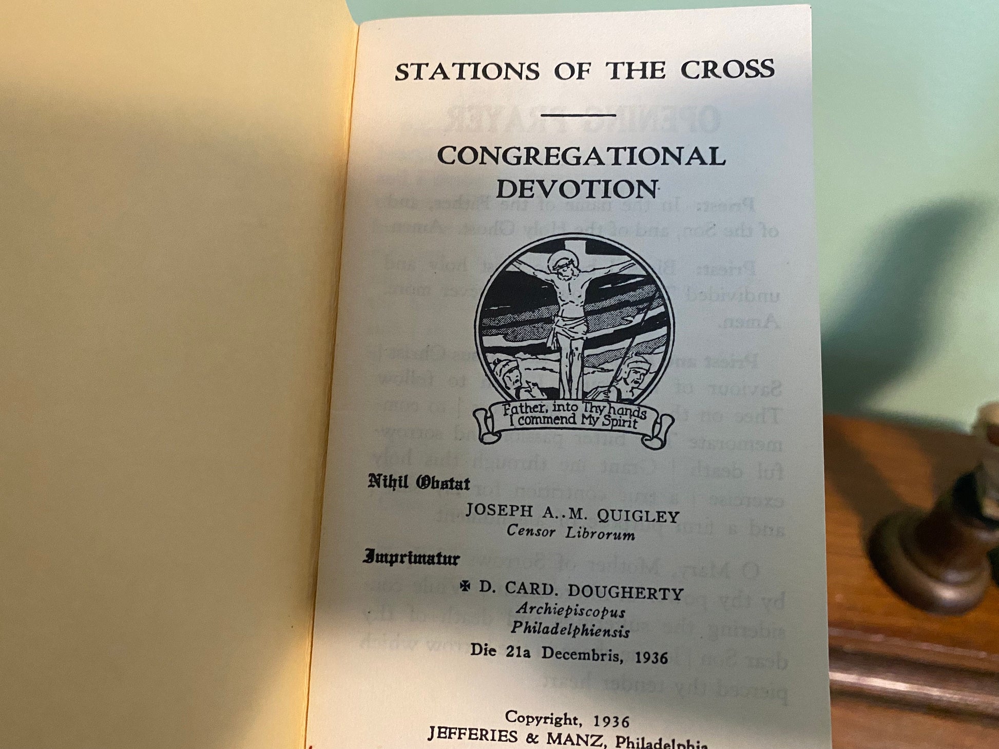 Vintage 1936 Stations of the Cross Congregational Devotion booklet. Vintage religious ephemera. Catholic Antique devotional prayer book